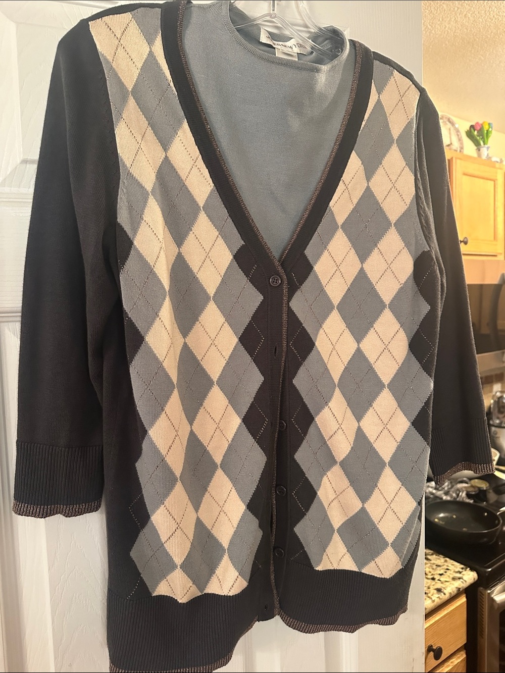 Argyle cardigan set